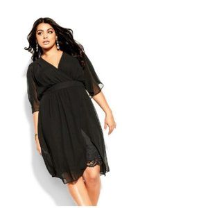 City Chic Black Midi Dress